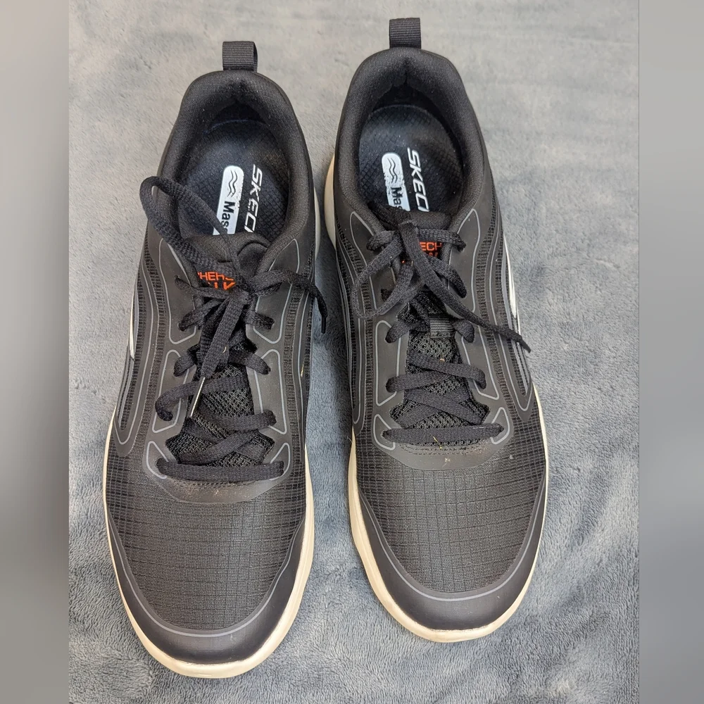 Skechers Men's Go Walk Massage Fit Comfort Lace Up Sneakers Black Size 10.5